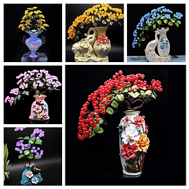 Manufacturer Wholesale Crystal Lucky Money Tree Welcome Pine Purple Yellow Powder Crystal Jadeite Lucky Crystal Money Tree Feng Shui Ornament