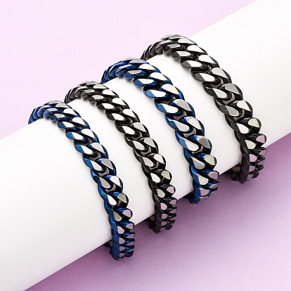 304 браслеты из нержавеющей стали с кубинскими звеньями для мужчин и женщин, ионное покрытие (ip), матовые