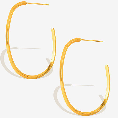 Стильные 304 овальные серьги-гвоздики из нержавеющей стали