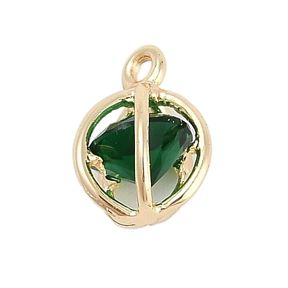 Покрытие стойки латунь с подвесками из фианита, круглые подвески