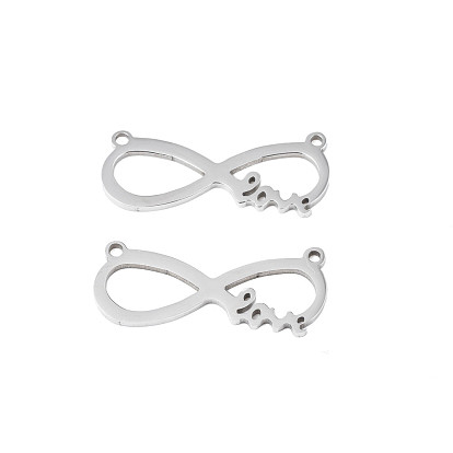 201 Stainless Steel Connector Charms, Infinity