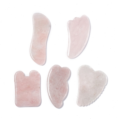 Натуральный розовый кварц гуа-ша доски, очищающие массажные инструменты, средство гуаша для рельефа лица и тела, разнообразные