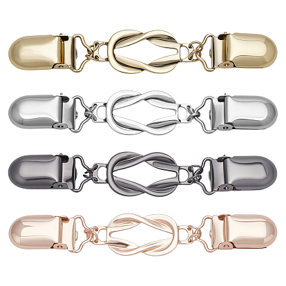 4 шт. 4 цвета ретро-сплавные зажимы для кардигана, зажимы воротника свитера, платья, шали, клипсы для женщин и девочек, узел