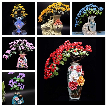 Производитель оптовая продажа кристалл удачи денежное дерево добро пожаловать сосна фиолетовый желтый порошок кристалл жадеит удачи денежное дерево кристалл фэн-шуй орнамент