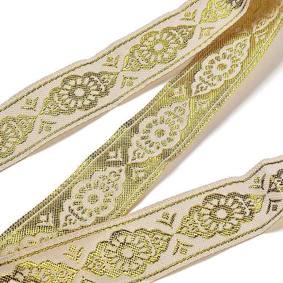 Cinta de flores jacquard de poliéster de estilo étnico, accesorios de ropa