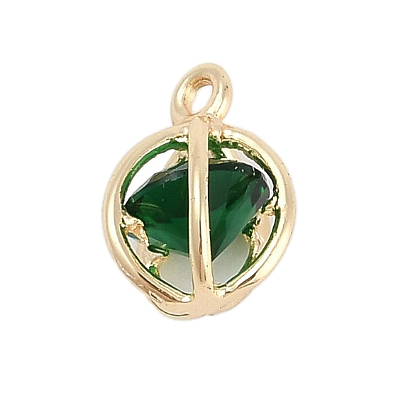 Покрытие стойки латунь с подвесками из фианита, круглые подвески