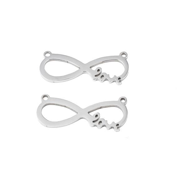 201 Stainless Steel Connector Charms, Infinity