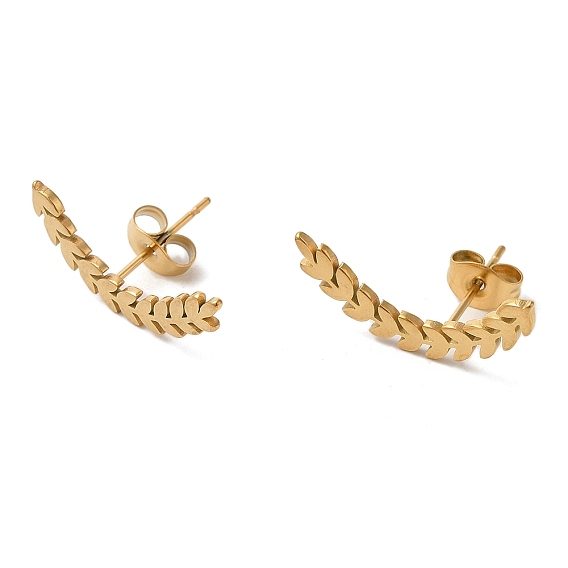 304 из нержавеющей стали серьги, цвет пшеницы