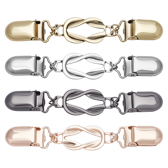 4 шт. 4 цвета ретро-сплавные зажимы для кардигана, зажимы воротника свитера, платья, шали, клипсы для женщин и девочек, узел