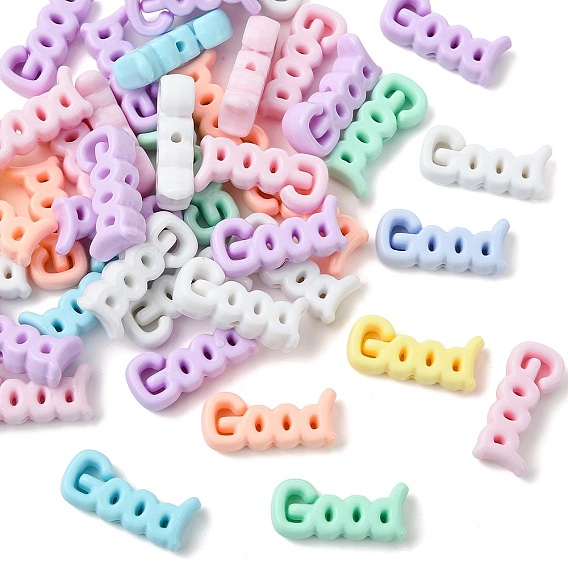 Opaque Acrylic Beads, Word Good