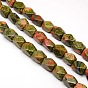 Natural Unakite Faceted Rhombus Beads Strands