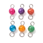 Окрашенные натуральные пресноводные ракушки, круглые соединительные звенья, подвески, с 304 петлями из нержавеющей стали, разноцветные