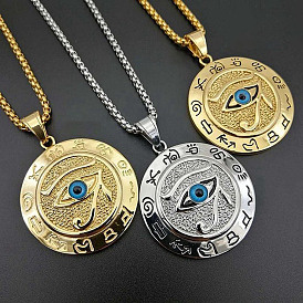 Eye of Horus Alloy Box Chain Pendant Necklaces for Women Men