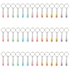 42шт. 7 цвета брелоки из смолы в виде черепахи, с железными разрезными брелоками, платина, светится в темноте