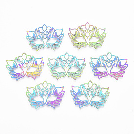 Ion Plating(IP) 201 Stainless Steel Filigree Joiners Links, Etched Metal Embellishments, Mask