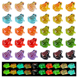 140 pièces 10 figurines de grenouilles lumineuses en plastique de couleurs ornementales, décoration de bureau à domicile micro paysage, brillent dans le noir