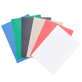 6 Bags 6 Colors PVC Card Holders, Frosted and Mist Side, Rectangle
