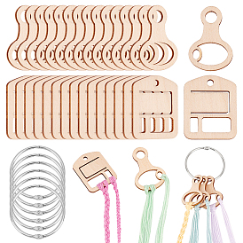 Обмотки из дерева, прямоугольная/овальная шпулька для мулине, с железным вкладышем, переплет на шарнирных кольцах, карточка-органайзер ниток для вышивки крестиком