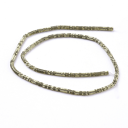 Electroplated Non-magnetic Synthetic Hematite Bead Strand, Cross