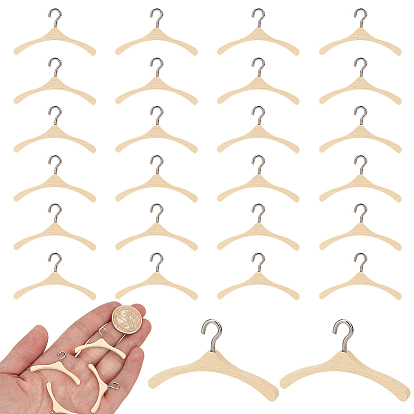 50Pcs Mini Wooden Clothes Hanger for Doll