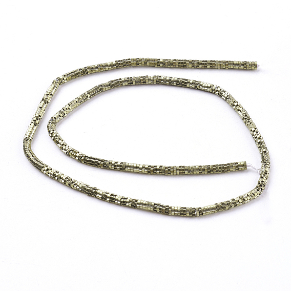Electroplated Non-magnetic Synthetic Hematite Bead Strand, Cross