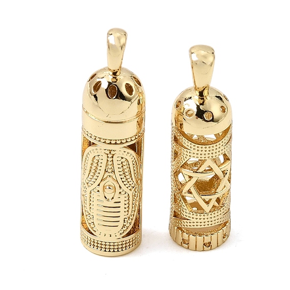 Brass Pendants, Column Charms, Rack Plating, Long-Lasting Plated, Cadmium Free & Lead Free