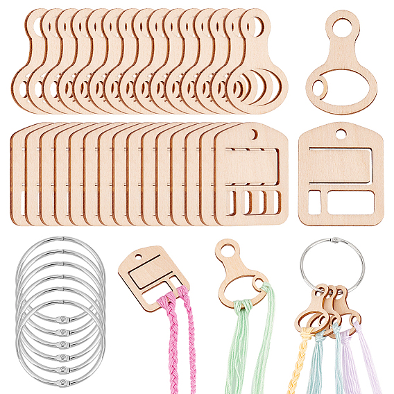 Обмотки из дерева, прямоугольная/овальная шпулька для мулине, с железным вкладышем, переплет на шарнирных кольцах, карточка-органайзер ниток для вышивки крестиком