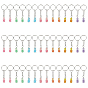 42Pcs 7 Colors Resin Tortoise Keychains, with Iron Split Key Rings, Platinum, Glow in the Dark