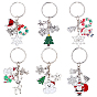 6шт. 6 стили брелоки из эмалированного сплава на рождественскую тематику, с брелоки железа, платина
