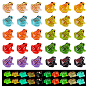 140 pièces 10 figurines de grenouilles lumineuses en plastique de couleurs ornementales, décoration de bureau à domicile micro paysage, brillent dans le noir