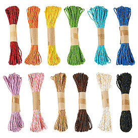 12 рулоны 12 цветные скрученные соломенные бумажные шнуры, для упаковки подарков, поделки и украшения