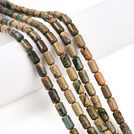 Нити бусин из натурального камня вердит, баррель