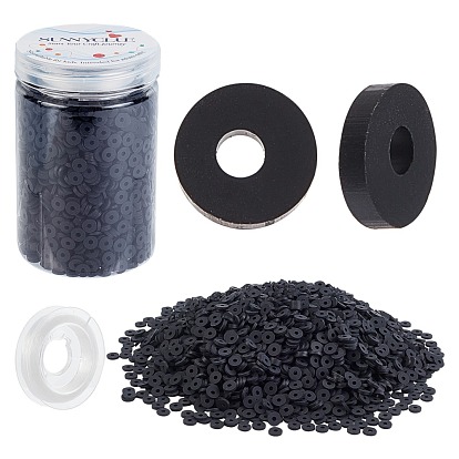Perles en fimo faits à la main, disque / plat rond, perles heishi