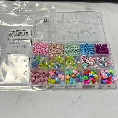 Kits de fabricación de joyas y pulseras para hacer tú mismo, incluyendo perlas de vidrio, Abalorios de acrílico, granos de la arcilla del polímero