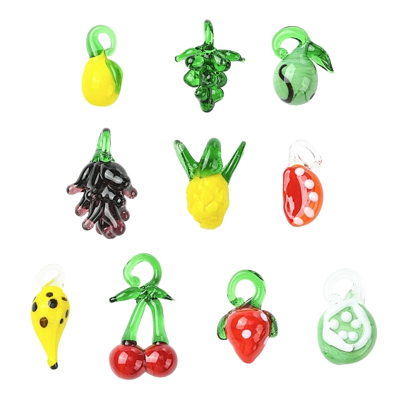 10 шт 10 стили подвески лэмпворк ручной работы, фруктовые темы