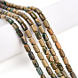 Нити бусин из натурального камня вердит, баррель