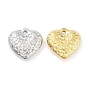 304 Stainless Steel Pendants, Textured Heart Charm