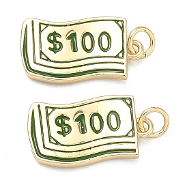 Латунь эмаль подвески, долларовые подвески, долговечный, стойки покрытие, без свинца и без кадмия, реальный 18 k позолоченный