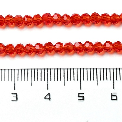Transparent Glass Beads, Faceted(32 Facets), Round