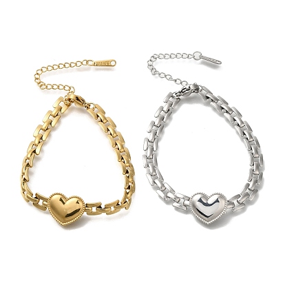 304 Браслеты из нержавеющей стали, сердце