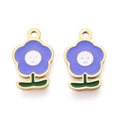 304 из нержавеющей стали шармы эмали, цветочный шарм