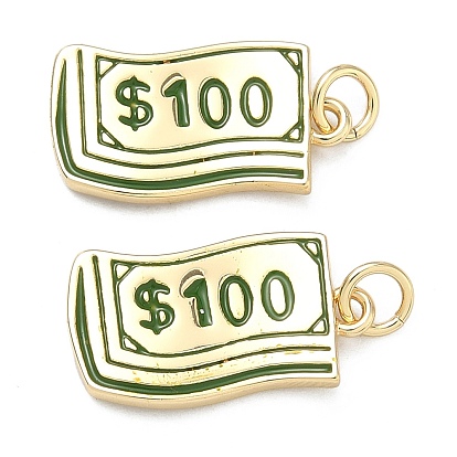 Латунь эмаль подвески, долларовые подвески, долговечный, стойки покрытие, без свинца и без кадмия, реальный 18 k позолоченный