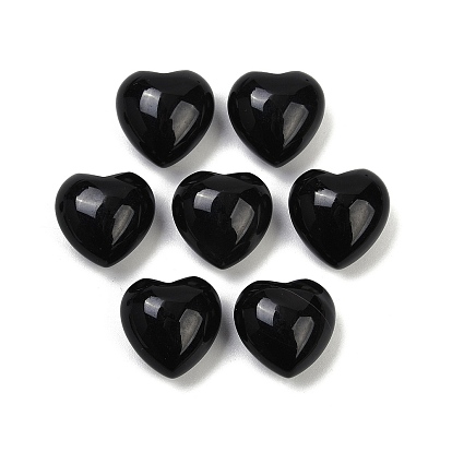 Бусины из натурального черного оникса (окрашенные и с подогревом), половине просверлил, сердце
