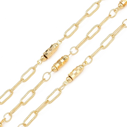 Латунные овальные звенья цепи, пайки, с катушкой, с круглых бусин