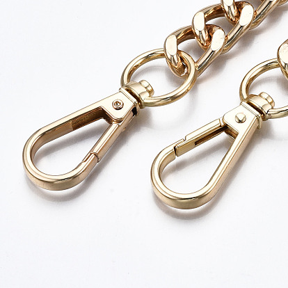 Bag Chains Straps, Aluminum Curb Link Chains, with Alloy Swivel Clasps, for Bag Replacement Accessories