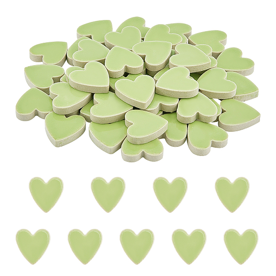 Porcelain Cabochons, Mosaic Tile Supplies for DIY Crafts, Plates, Picture Frames, Flowerpots, Handmade Jewelry, Heart