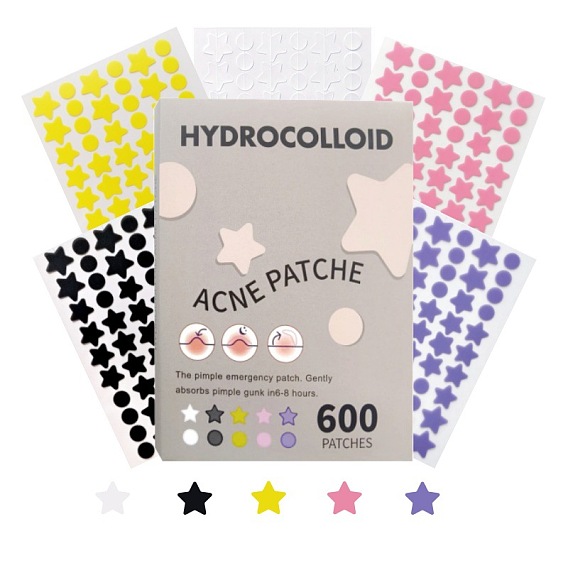 Pe пластиковая наклейка с прыщами, звезда/круг