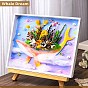 DIY Mosaic Tray Craft Making Kit, with Tray, Wood Easel, Plastic Spatula, Dried Flower, Cream Glue and Tweezers
