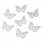 304 Stainless Steel Filigree Connector Charms, Etched Metal Embellishments, Nickel Free, Butterfly Links