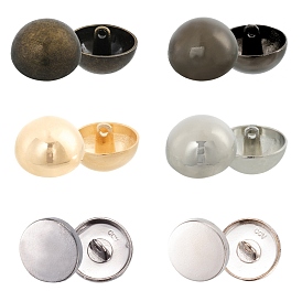Alloy Shank Buttons, 1-Hole, Flat Round/Dome/Half Round